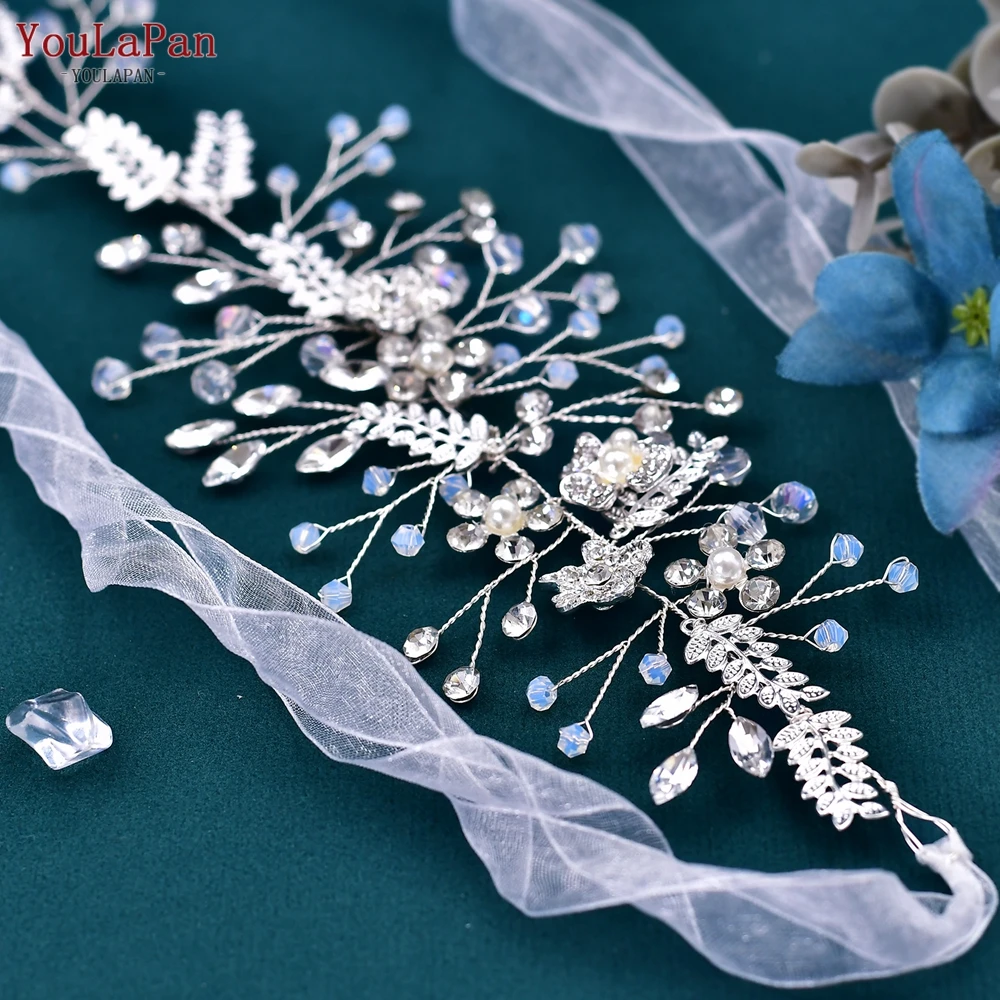YouLaPan Wedding Belt Rhinestone Alloy Leaf Woman Sash Bridal Dress Belt Evening Gown Sash Party Wedding Accessories SH517