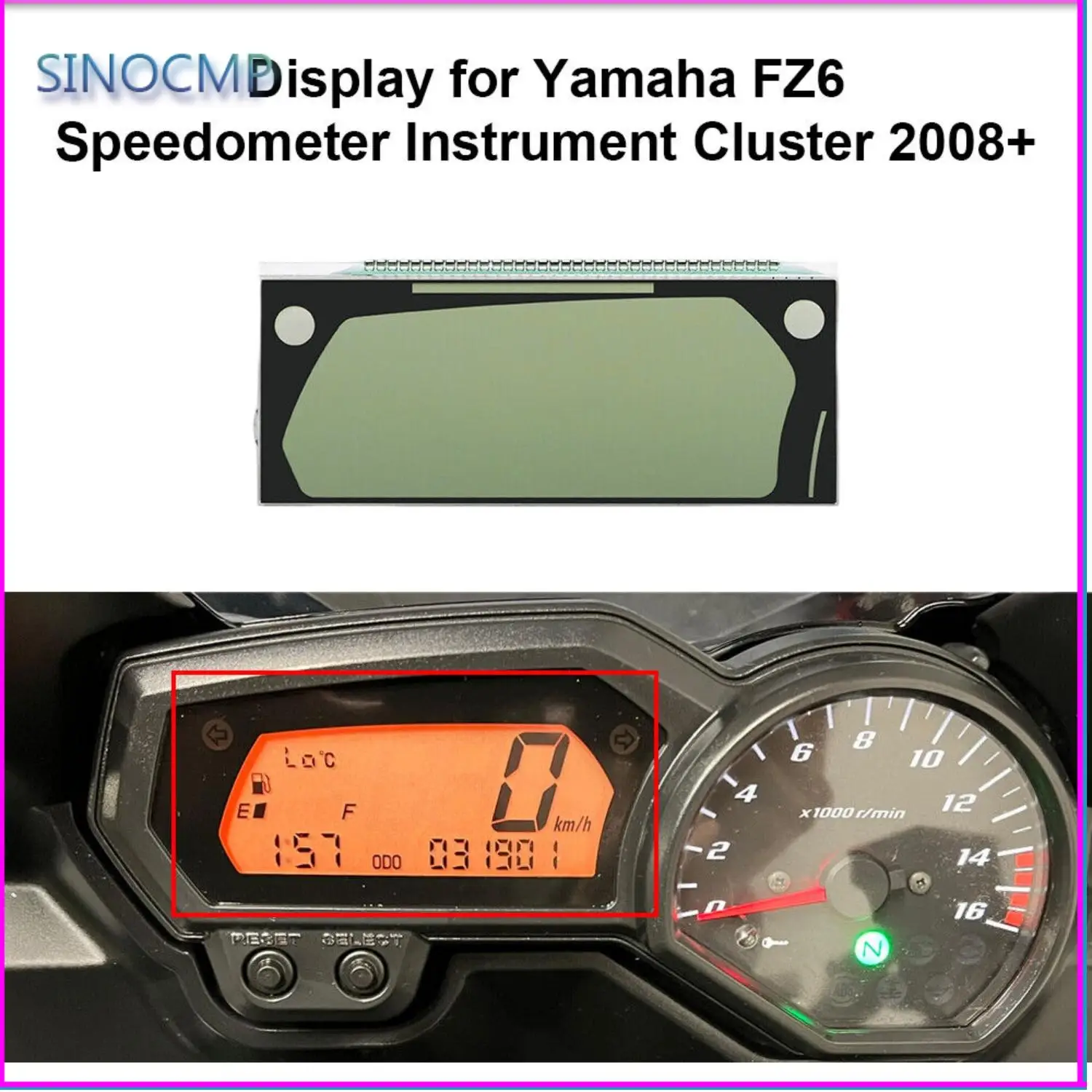 Motorcycle Meter LCD Display For Yamaha FZ6 Speedometer Instrument ...