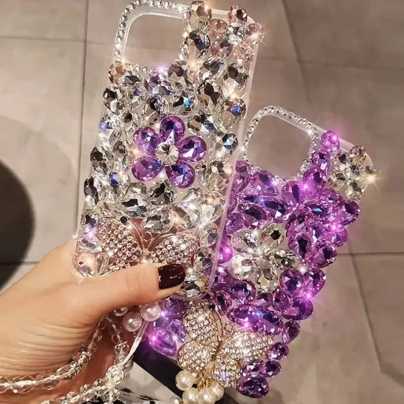 Diamond Rhinestone Lanyard Phone Case - Elegant Protective Cover