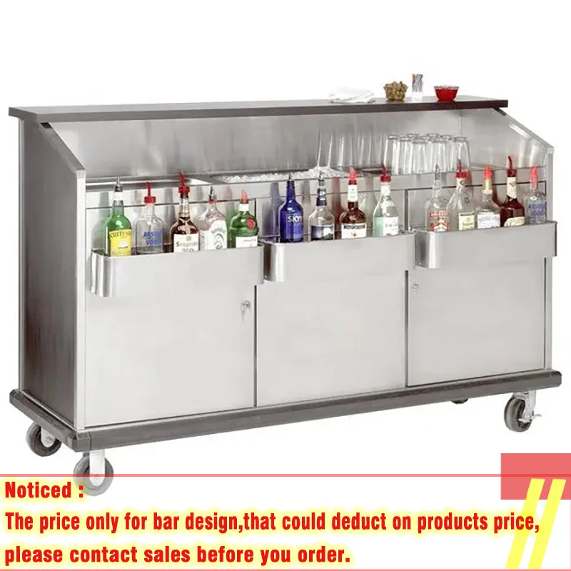 Stainless Steel Portable Bar Station Wedding Party Removable Cocktail Bar Station