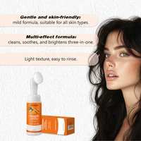 Nettoyant au curcuma hydratant le visage éclaircissant le teint de la peau mousse de lavage du visage quotidienne avec brosse soins de la peau propre extrait de fruit de citron 5