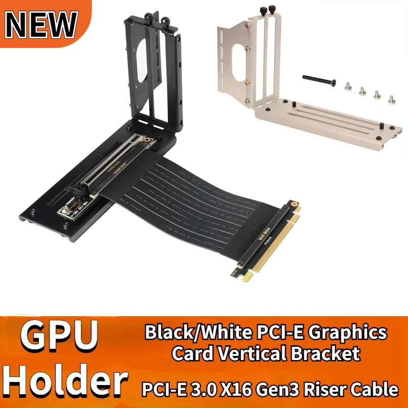 

Вертикальный кронштейн для видеокарты Riser PCI-E, держатель для графического процессора + PCI-E 3,0 4,0 16X, увеличительный кабель, супер скорость Gen4/3 для адаптера ATX