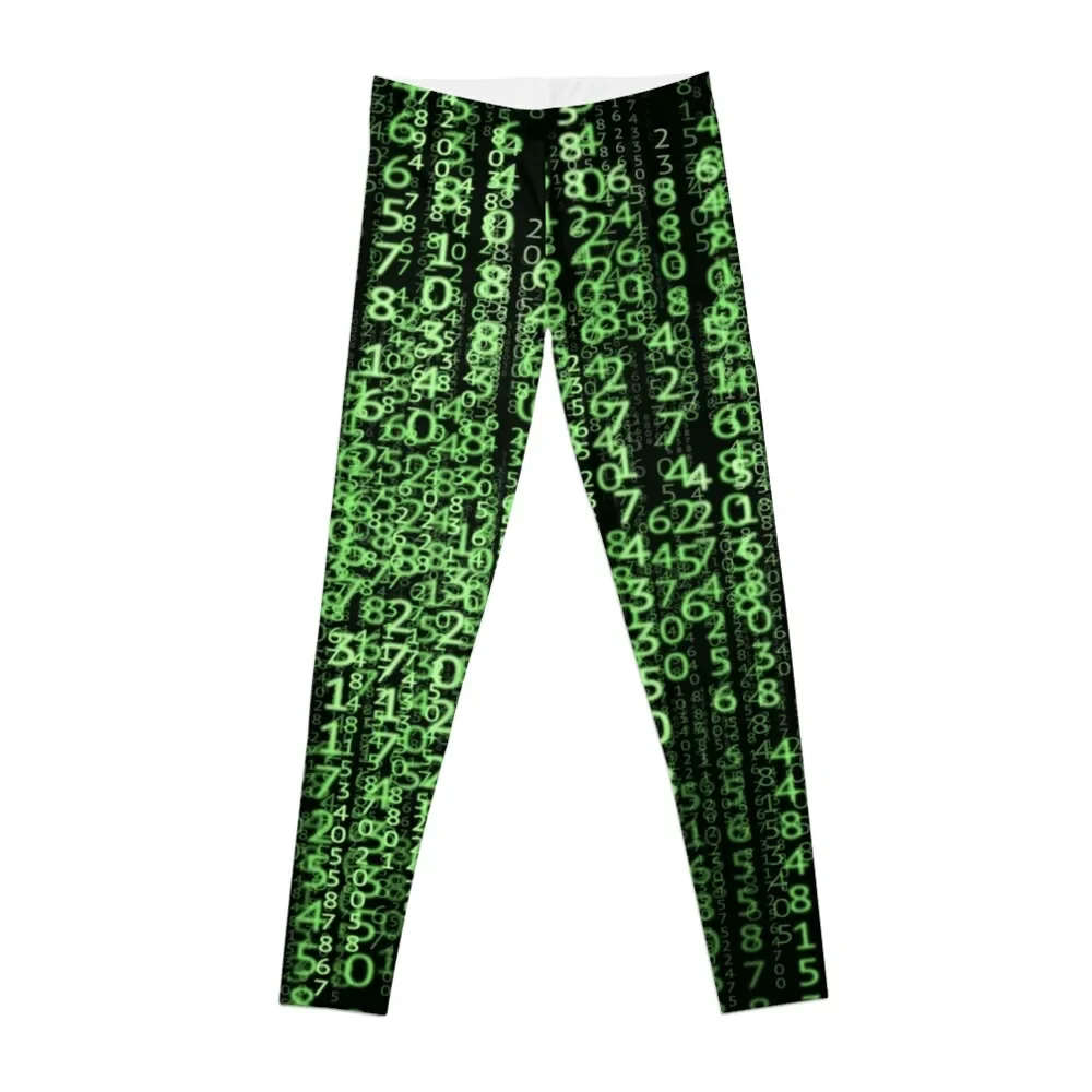 

Matrix Science Fiction Cyber Punk Green Numbers Leggings push up fitness Women's pants Womens Leggings