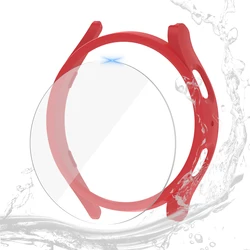 Waterproof Screen Protector and Durable PC Case with Tempered Glass Cover - Watch 5 Pro 45mm (Red)