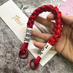 Braided Bracelet Phone Pendant: Exquisite Outdoor Keychain Lanyard & Handy Accessory (Red)