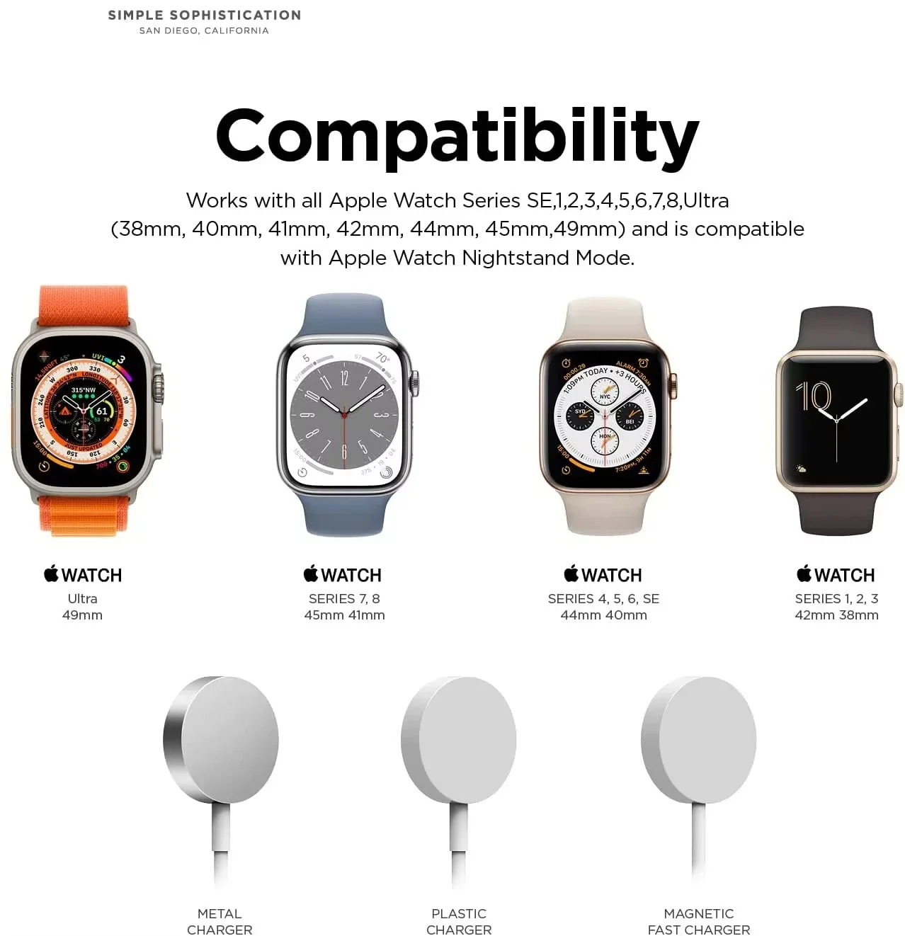 Charger Stand For Apple Watch Series Ultra2/10/9/8/SE/7/6/SE 49mm/46mm/45mm/44mm/42mm/41/40/38 Durable Silicone Nightstand Mode apple watch charger stand apple watch charging bracket