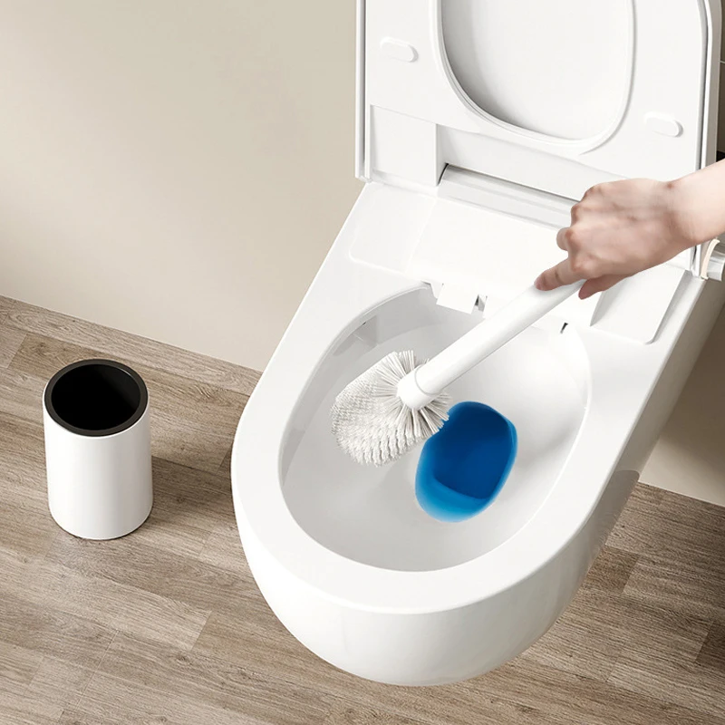 Bathroom Toilet Brush Holder Cleaning Tools Space Aluminum Wall Mounted No Drill Durable Vertical Toilet Brush black Accessories bathroom accessories toilet brush set toilet brush holder