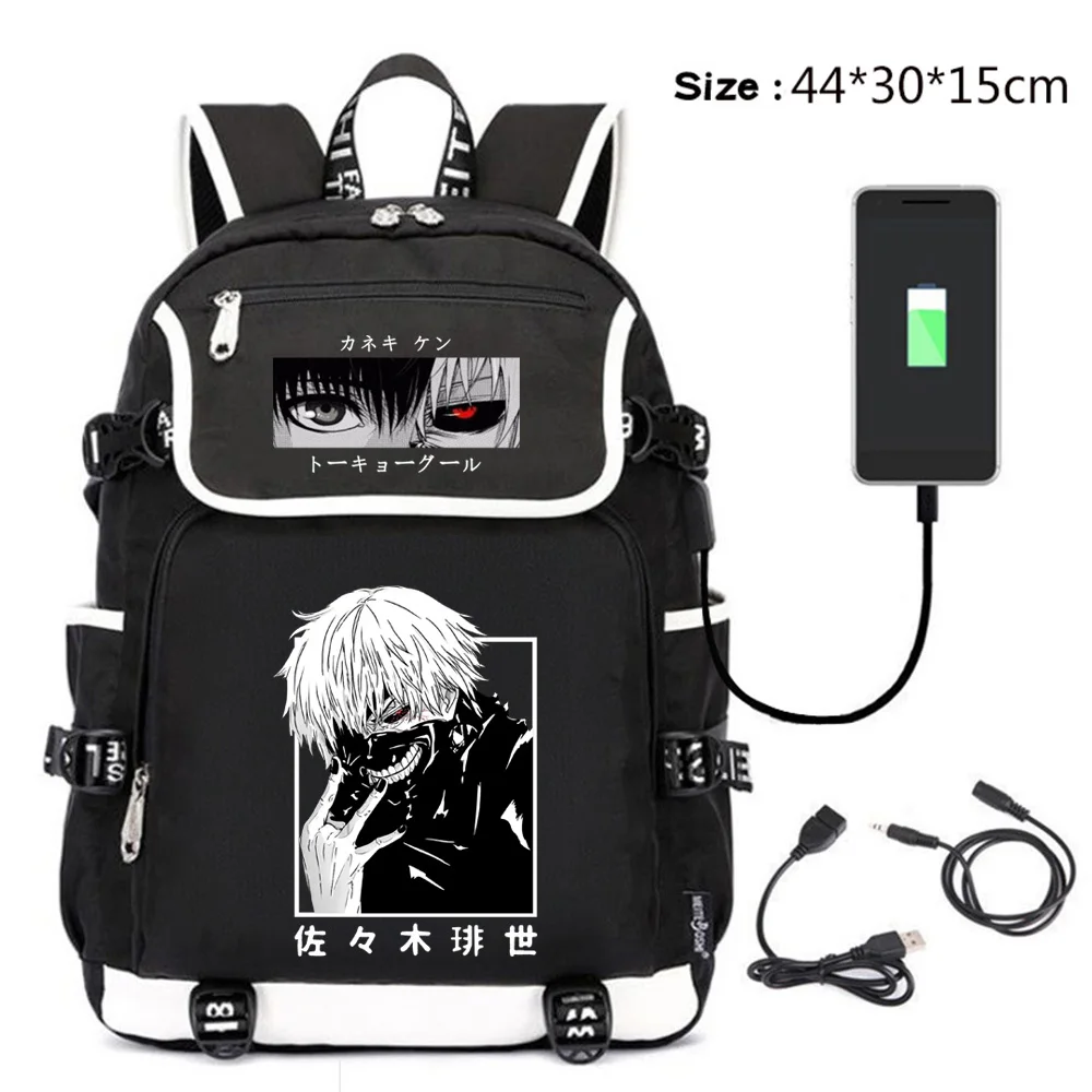 

Japanese Anime Tokyo Ghoul Eyes Schoolbag Anime Backpack Teenagers Computer Outdoor Laptop Travel Boys Girls Cartoon Bags