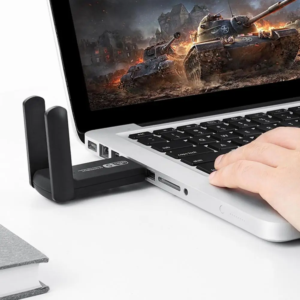 

Network Card Mini Soft AP Launcher Function Realtek8812 Chip No Heating Transfer Faster ABS 1300M 5G USB 3.0 WiFi Network Card