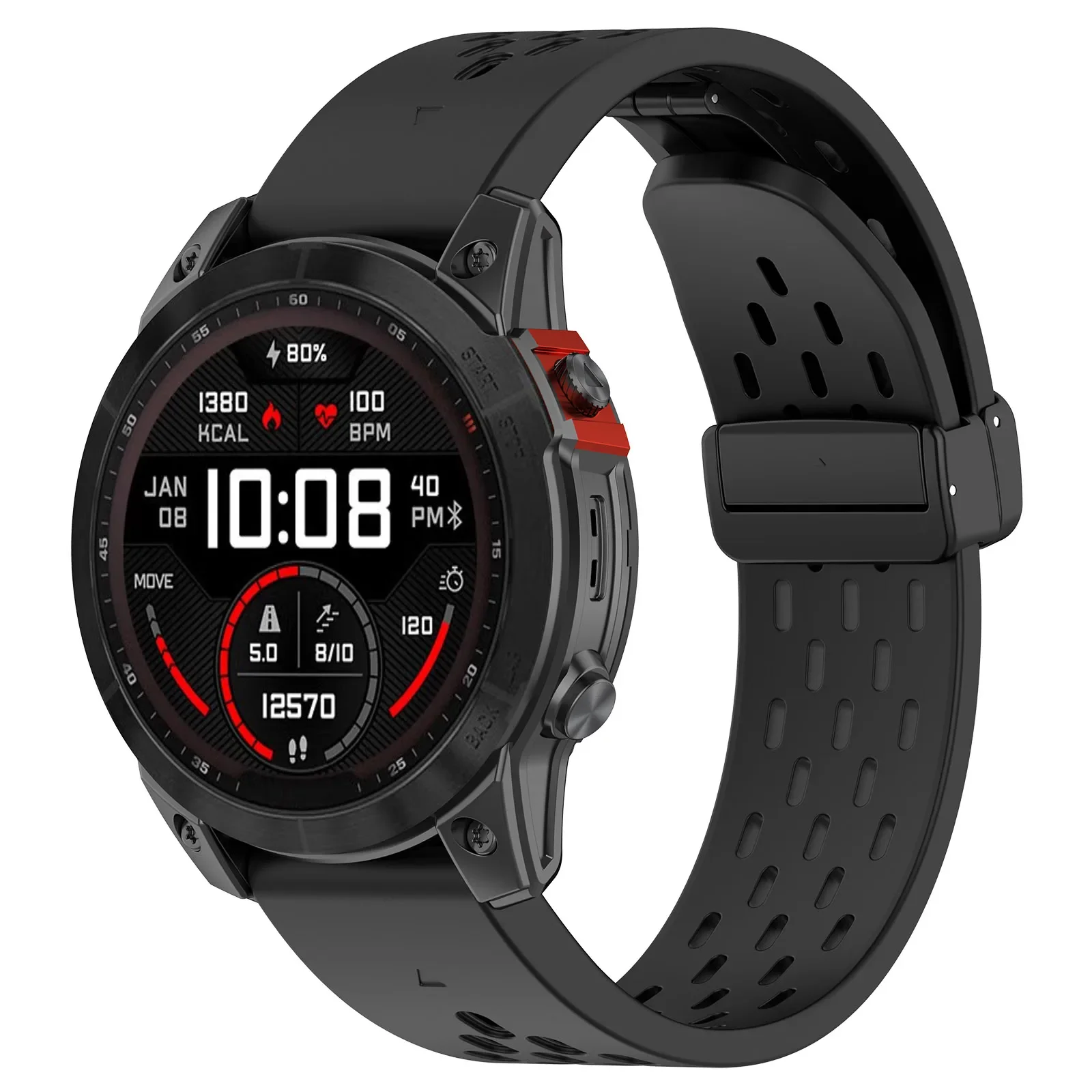 Enhanced Silicone Magnetic Watch Band Strap, 20/22/26mm – Versatile and Durable Replacement Accessory