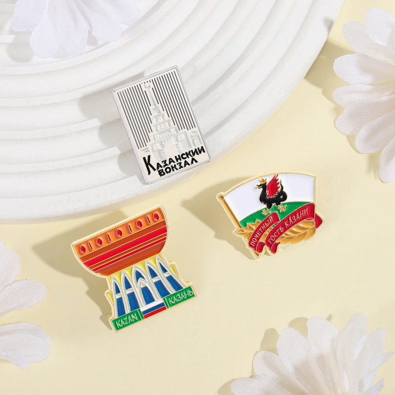 Russland Schönheit Serie Emaille Pins Moskauer Architektur Broschen Mode Revers Abzeichen Rucksack Kleidung Schmuck Geschenk für Freunde – Detail 7