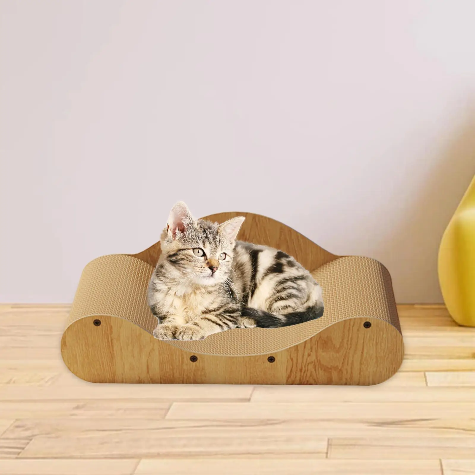 골판지 고양이 스크래치 소파 침대, 튼튼한 액세서리, 재활용 가능