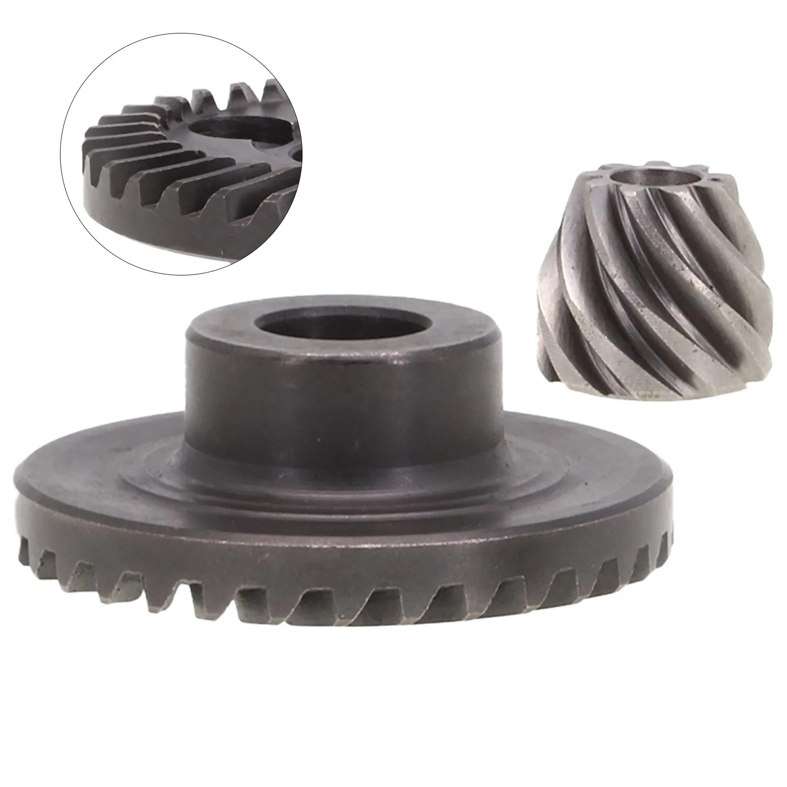 Gear Set Gear Straight Spiral Bevel Gear Helical Tooth Power Tool Steel Material 2Pcs Set Angle Grinder Gear Straight electric power tool metal helical tooth spiral bevel gear set for bosch gws6 100 gws8 100 tws6000 tws6600 angle grinder