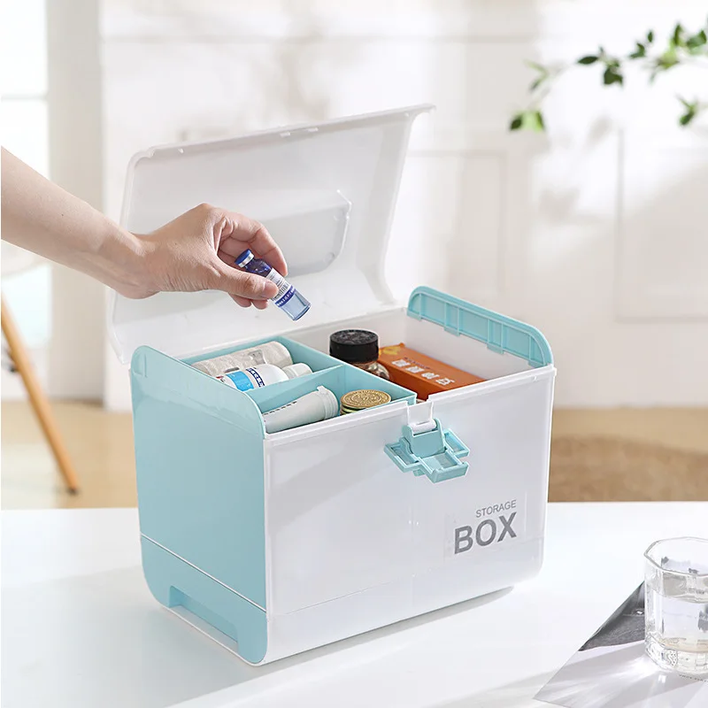 

Portable Multi-layer Medical Kits Household Medicine Chest First Aid Kit Storage Organizer Plastic Drug Storage Box With Handle