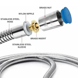2m Stainless Steel Shower Hose High Quality Encryption Explosion-proof Hose Spring Tube Pull Tube Bathroom Accessories