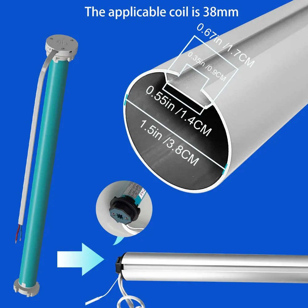 ZigBee ou Wifi 2N, 38mm Tube Shade,