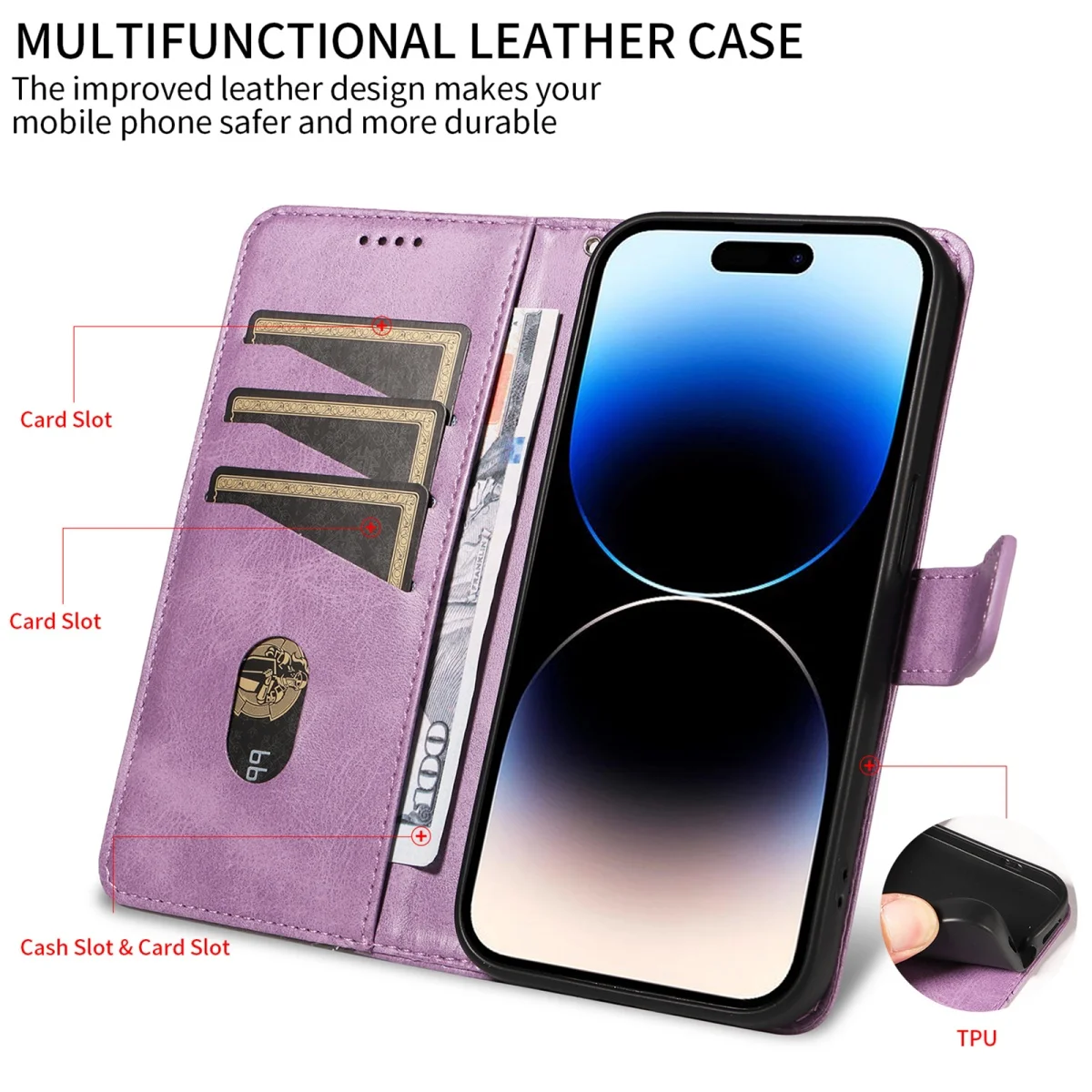 Luxury Leather Flip Wallet Phone Case Cover