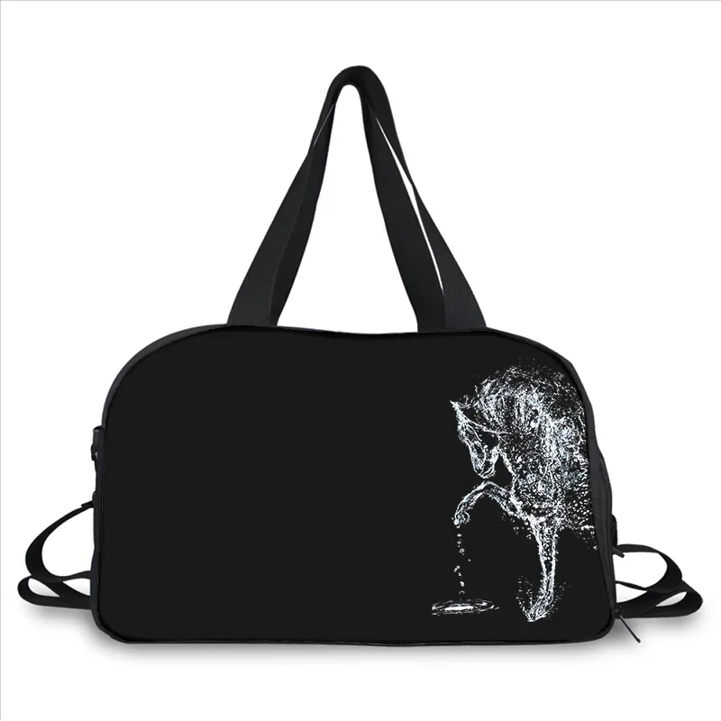 Horse 3D printing fashion trend portable large capacity multi function messenger bag travel bag