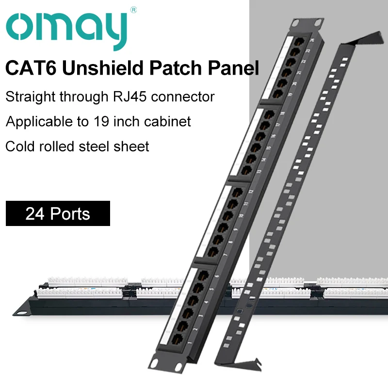 Патч-панель OMAY 24 порта s CAT6 UTP Keystone 19 дюймов 1U Rj45 |