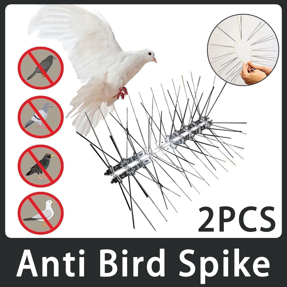 

2/1PCS Anti Bird Stainless Steel Spike Strip Bird And Pigeon Spikes Deterrent Plastic Repeller Bird Scarer Repeller For Pigeon