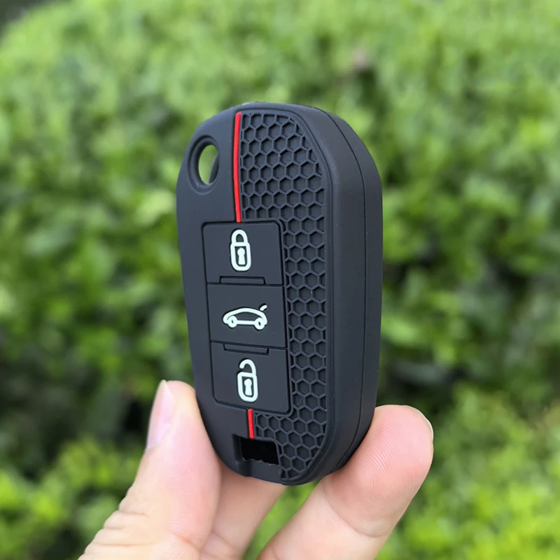 Silicone Cover for Car Remote Key with 3-Button Protection, Flexible Key Shell Case