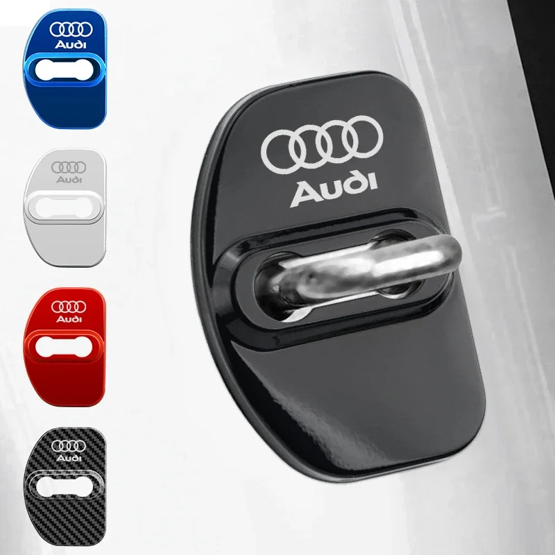 Car Door Lock Cover 4 PCS/Set Fashion Stainless Steel For AUDI TT A1 A3 A4 A5 A7 A8 Q3 Q5 Q7 S3 S4 TTS