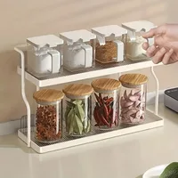 Acrylic Kitchen Spice Rack 2-Layer Countertop Organizer Versatile Storage Rack for Condiments and Herbs Home Kitchen Essentials 2