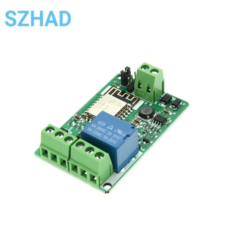 Релейный модуль ESP8266, 10 А, 220 В, сетевое реле, модуль Wi-Fi, вход постоянного тока 7 В ~ 30 В, 4-слойная плата, вход телевизора, автоматическая защита