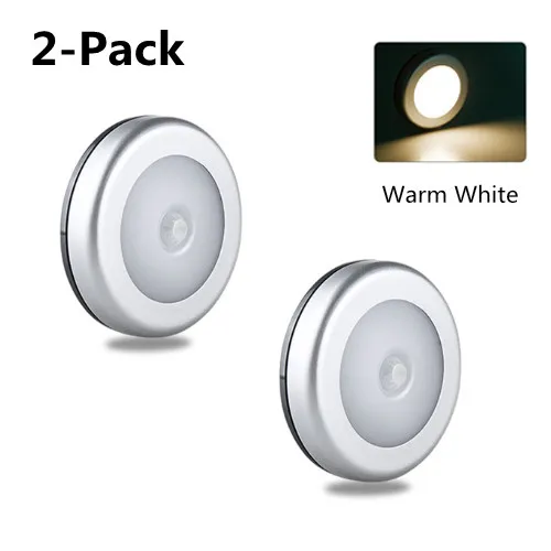 Night Light 6LEDs Sensor PIR Infrared Motion LED Bulb Auto On and Off Closet Battery Power For home Wall Lamp Cabinet Stairs candle night Night Lights