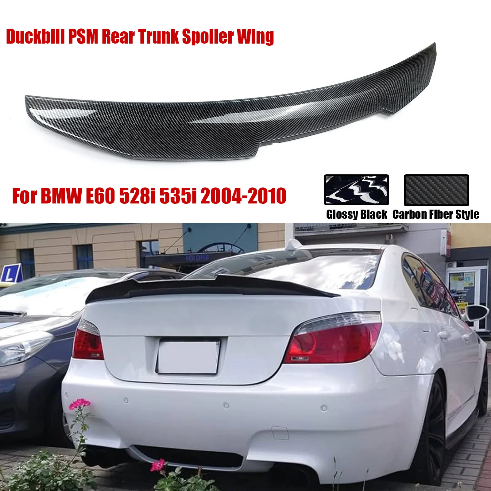 Duckbill Psm Car Rear Trunk Roof Spoiler Tail Wing Per Bmw E60 528I 535I 2004-2010 Car Rear Roof Spoiler Accessori 2009 2008