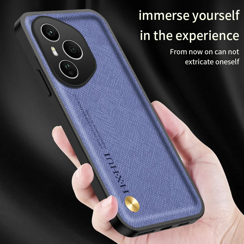 Luxury Cross Pattern Matte Leather Shockproof Case with Soft Bumper Protective Cover