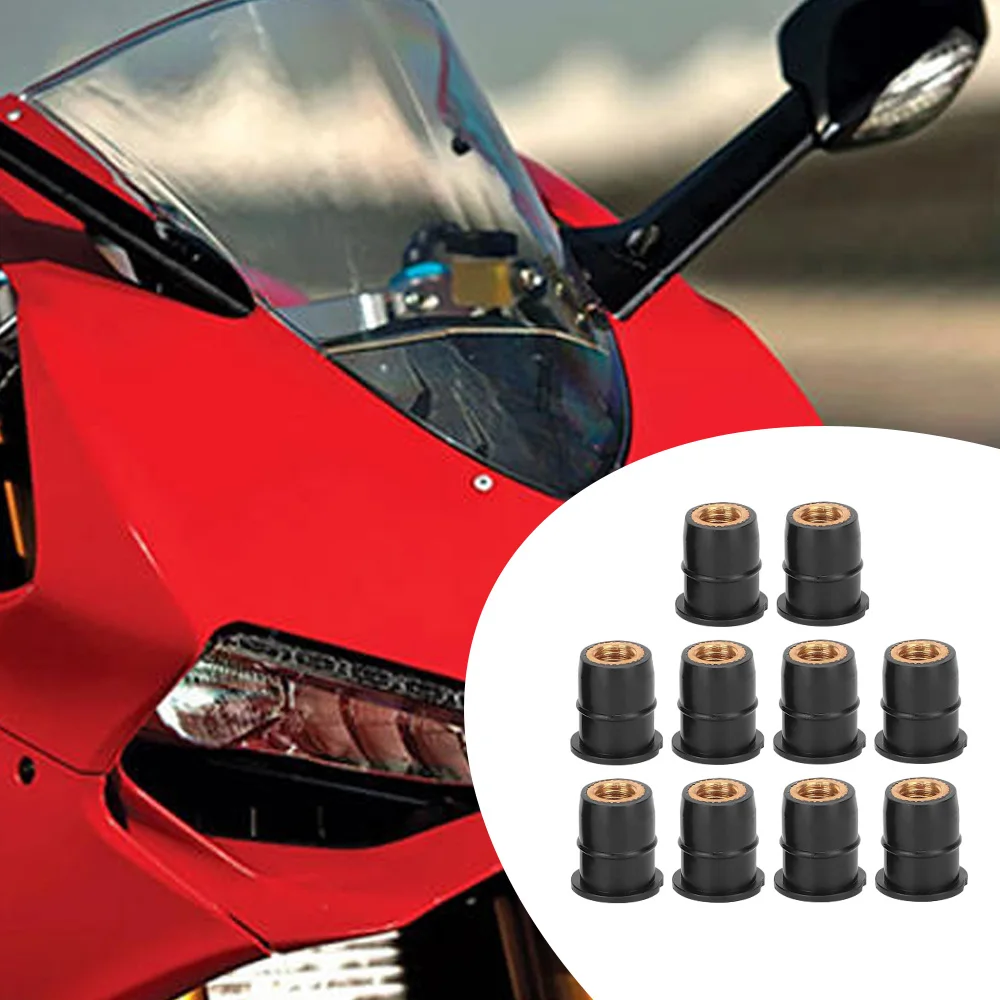 M5 M6 Motorcycle Metric Rubber Well Nuts Windscreen Fairing Cowl Anodized Aluminum Moto Screws Bolts 10pcs/50pcs auto fasteners motorcycle fasteners motorcycle screws auto accessories motorcycle accessories car accessories