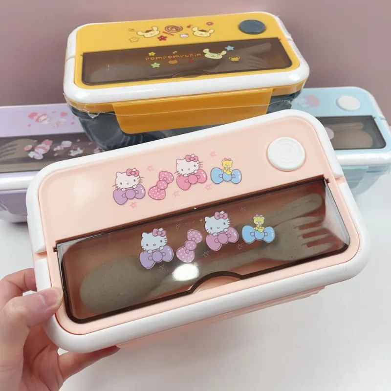 

Sanrio Hello Kitty Cinnamoroll My Melody Lunch Box Cute Cartoon Large-capacity Compartmented Student Lunch Box Fresh Lunch Box