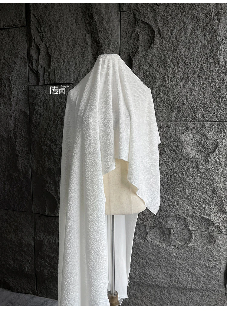 Description Picture 3 of itemWhite Soft Double Layered Pleated Fabric for Creative Fashion Clothing Designer Cloth Apparel Diy Sewing Material