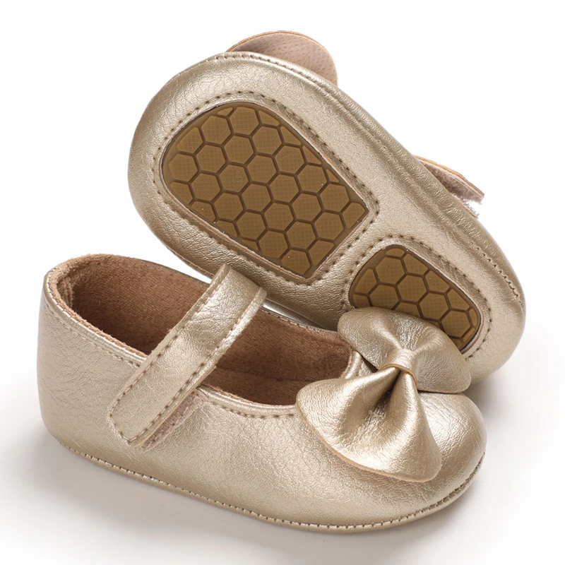 Baby Walking Shoes Golden Baby First Walkers Shoes Gold Princess Shoes Comfortable Soft Soled Non Slip Walking Shoes Pre-Walkers
