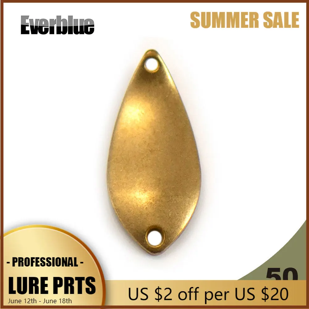 EVERBLUE 50PCS 2.3g Brass Casting Spoon Blades For Making Fishing Lures Tackle Craft Wobbler