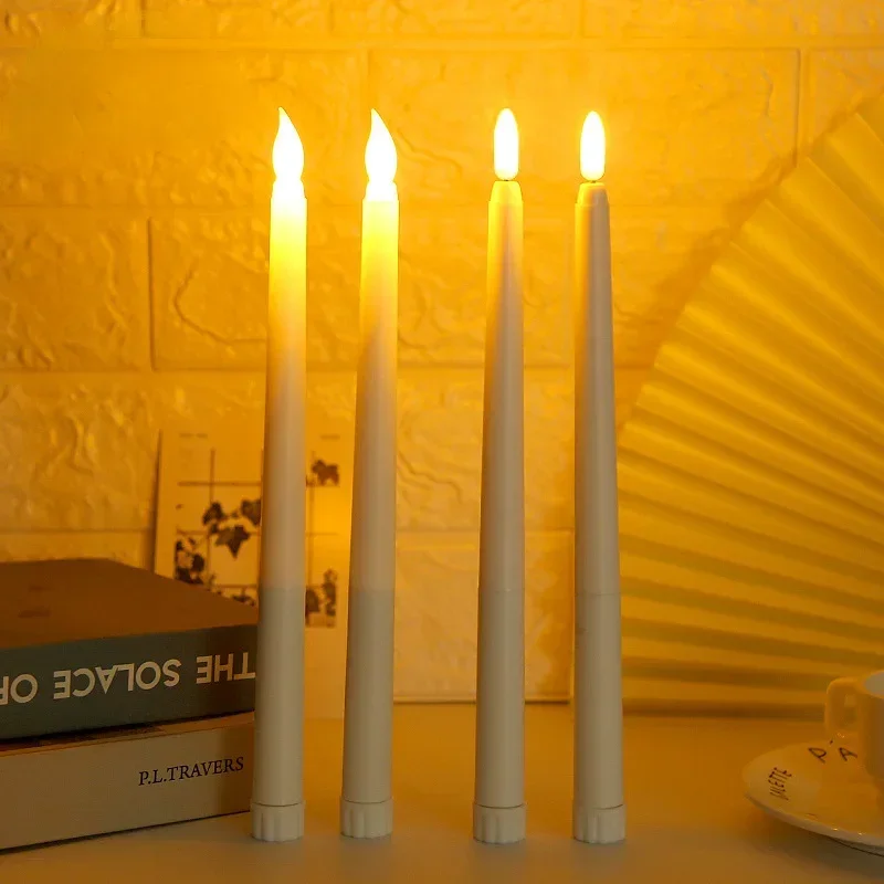 LED Flameless Electronic Candles 3/6Pcs Battery Powered Taper Long Candle Light for Party Wedding Home Decoration Flashing Lamp
