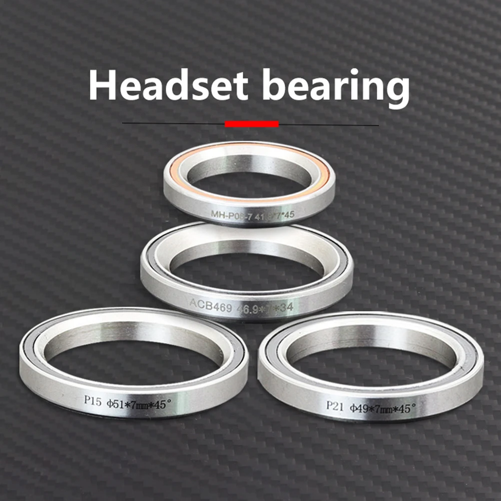 Bike Headset Bearings Steel Silver 1.5 1 1/8inch 45/36 Angle Bicycle Part 38/39/41/44/49/52mm MTB Road Bicycle Accesseries Bike Headset Bearings