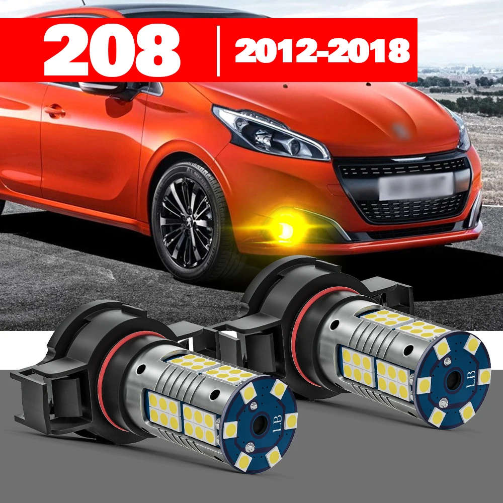 

For Peugeot 208 1 2012-2018 Accessories 2pcs LED Fog Light 2013 2014 2015 2016 2017