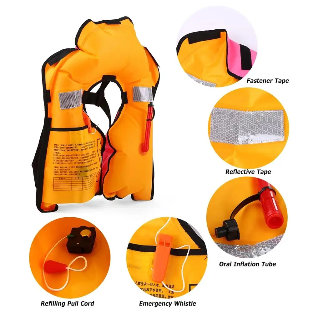 1pc Inflatable Life Jacket Swimming Survival Jacket Professional Fishing Life Vest Manual Inflatable Adult Swimwear Water Sports