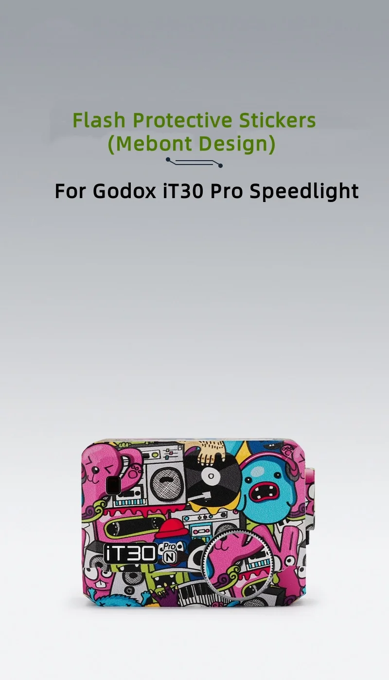 Godox iT30Pro 용 Canon/Nikon/Fuji/Olympus 마운트 카메라 플래시 스티커 Godox iT30 Pro 스피드 라이트 데칼 스킨 iT 30Pro