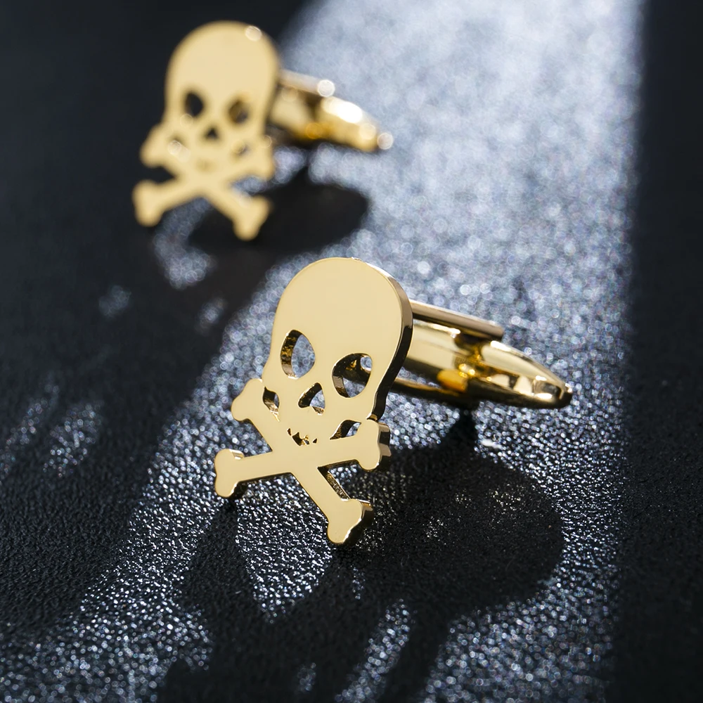 

Stainless Steel Pirate Skull Cufflinks Vintage Men's Viking Skeleton Cufflinks Punk Rock Party Shirt Buttons Cufflinks Jewelry