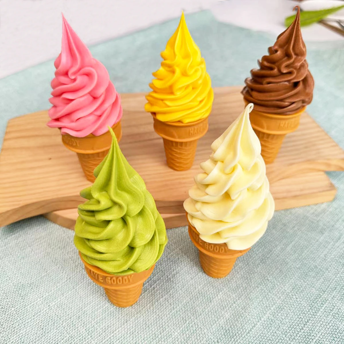 Artificial Ice Cream Cone Model for Food Photography Props and Home Decor