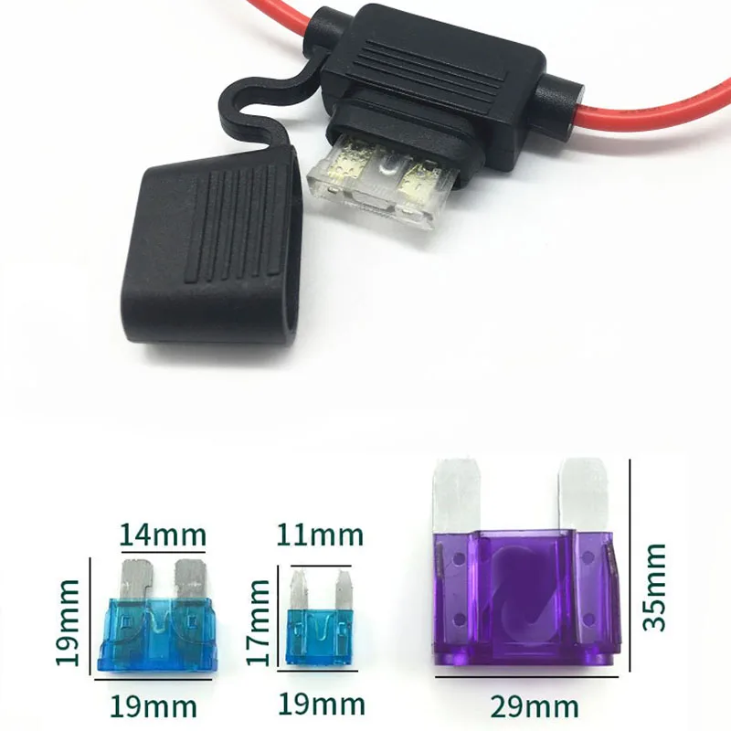 1pcs Fuse Holder Small Medium Fuse Socket Fuse Box with 30CM Wire 5A10A15A20A30A Car Fuse Socket