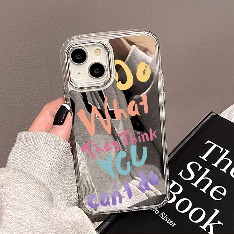 For iPhone 11 Mirror Phone Case For iPhone 11 12 13 15 14 Pro Max XS Max XR Cases Aesthetic Art Letter Make up Mirror Soft Cover- S615ac8fb8cdf4c8699f43bdc7bfb93ceo