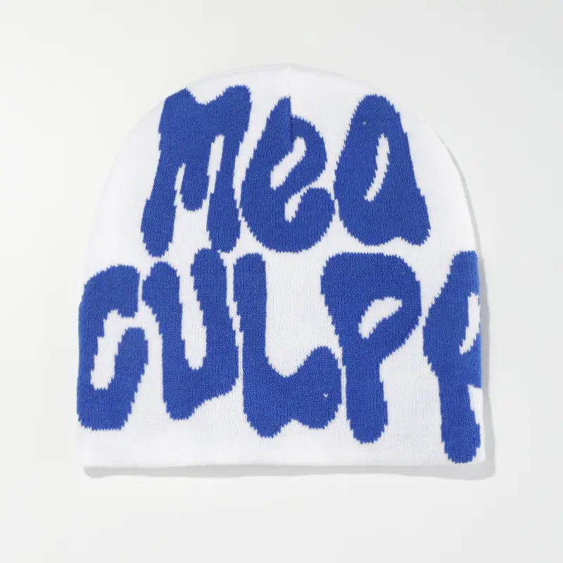 Mea Culpa Knitting Beanies Hat For Women Men Couple Y2K What's In Fashion Bonnet Kpop Wool Skullies Hoods Lady Caps Gorro шапка - Image 37