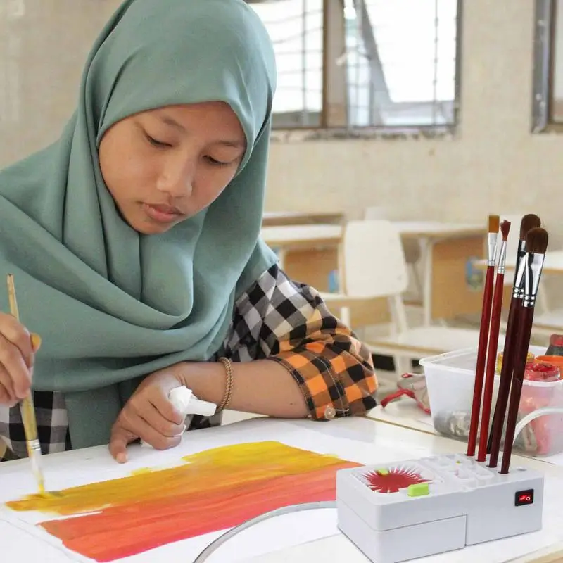 Paint Brush Cleaner For Kids Electric Paintbrush Cleaner Paint Water Dispenser Paint Brush Washer For Valentine's Day