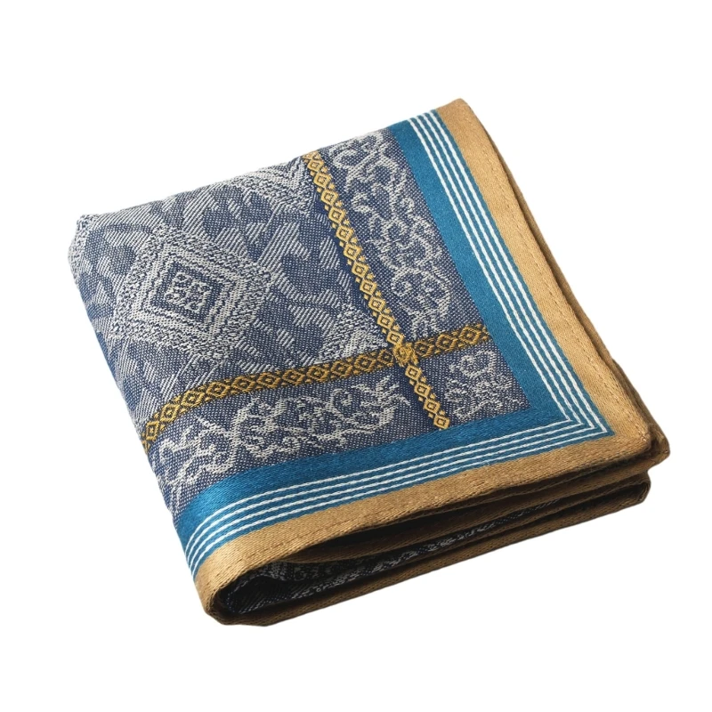 

Cotton Handkerchiefs Elegant Pattern Stylish Weave Men's Handkerchief Perfect for Home and Travel Sweat-absorbing