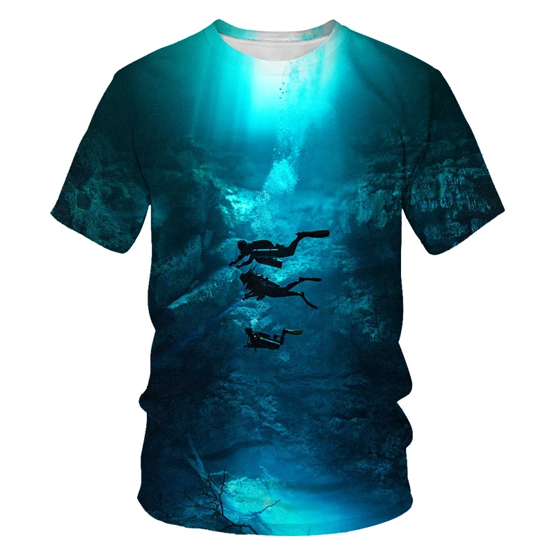 Deep Sea Fishing T-shirt Fishing 3d Printing Men's And Women's