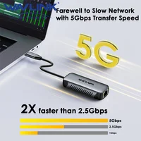 WAVLINK USB C to Ethernet Adapter 2.5G/5Gbps Driver-free RJ45 Gigabit Ethernet for Windows 10/11 Mac OS 11 Later Linux and More 1